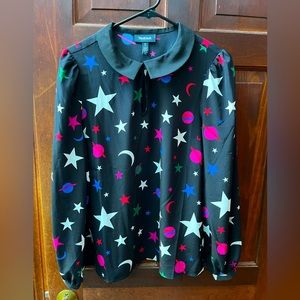 ModCloth space themed top, size medium